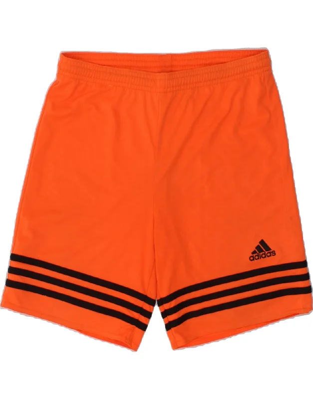 ADIDAS Boys Climalite Sport Shorts 11-12 Years Orange Polyester