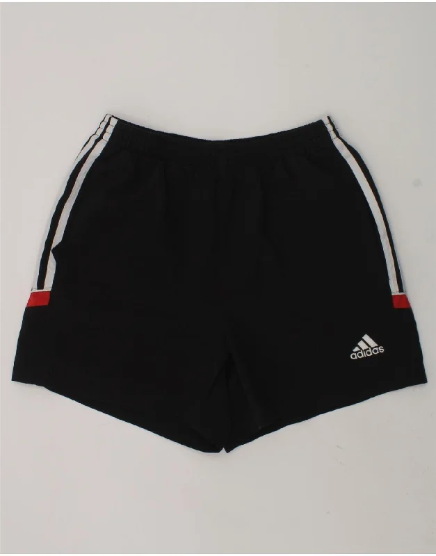 ADIDAS Boys Climalite Sport Shorts 13-14 Years Black Polyester