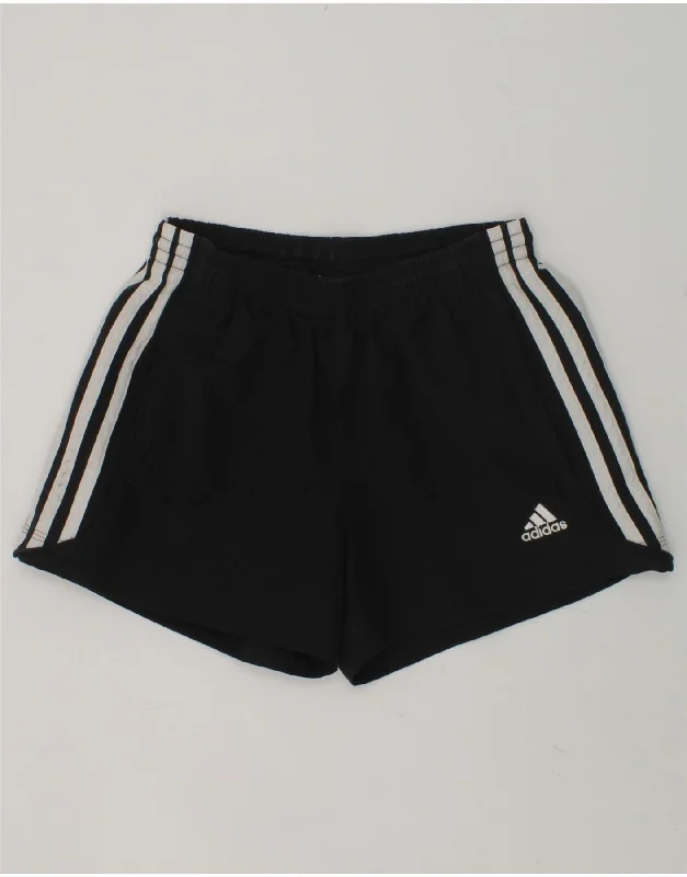 ADIDAS Boys Climalite Sport Shorts 7-8 Years Black Polyester