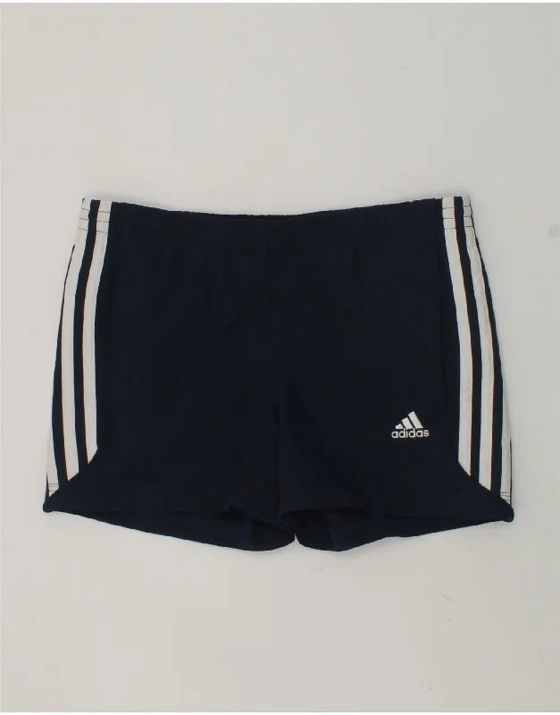 ADIDAS Boys Climalite Sport Shorts 7-8 Years Navy Blue Polyester