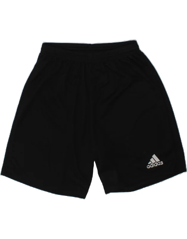 ADIDAS Boys Climalite Sport Shorts 7-8 Years Small Black Polyester