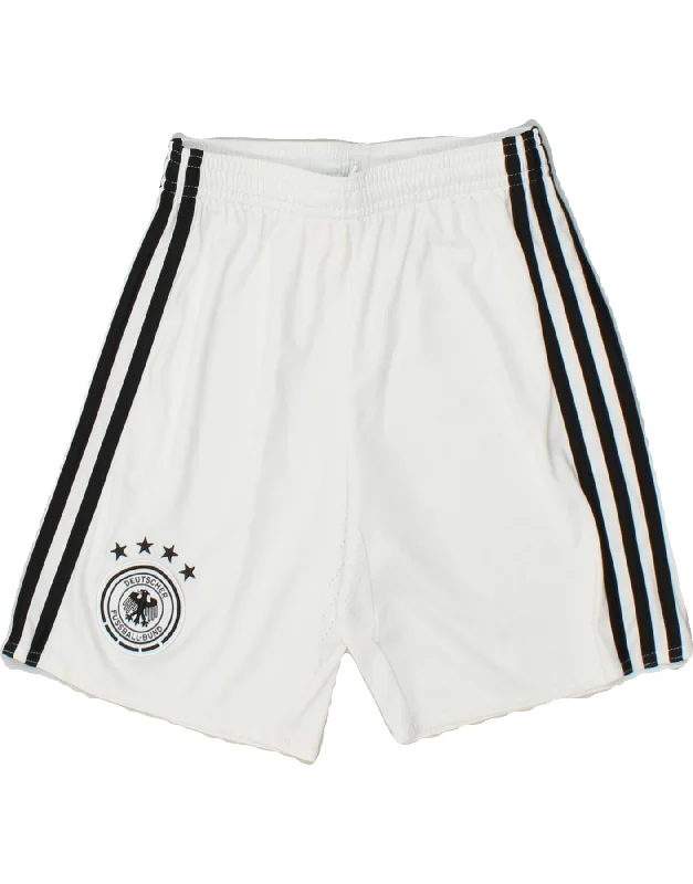 ADIDAS Boys Deutscher Fussball Bund Graphic Sport Shorts 9-10 Years White