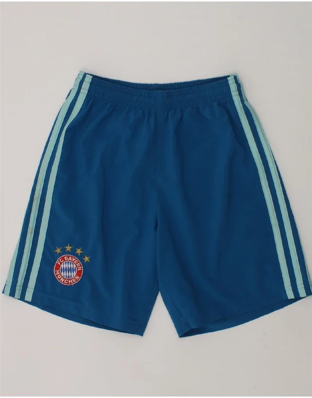 ADIDAS Boys FC Bayern Munchen Sport Shorts 9-10 Years Blue Polyester