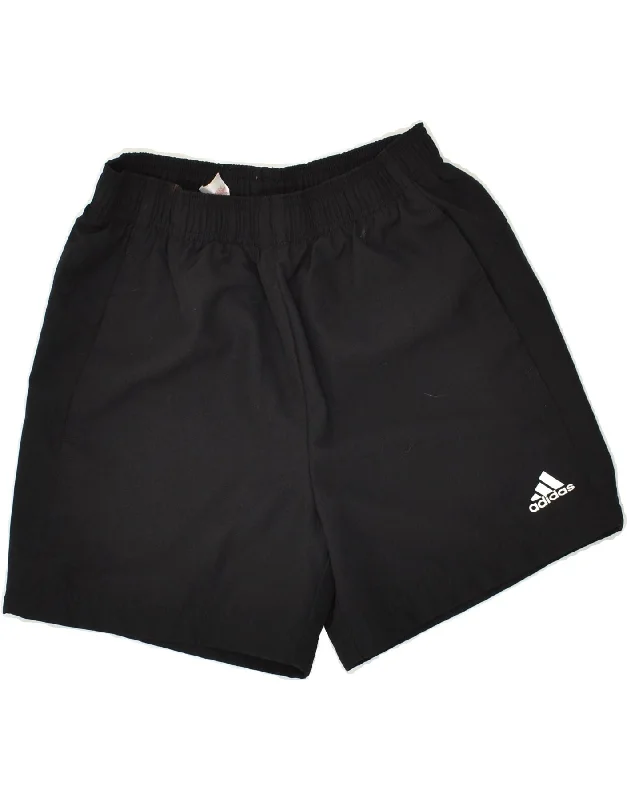 ADIDAS Boys Graphic Sport Shorts 13-14 Years Black Polyester