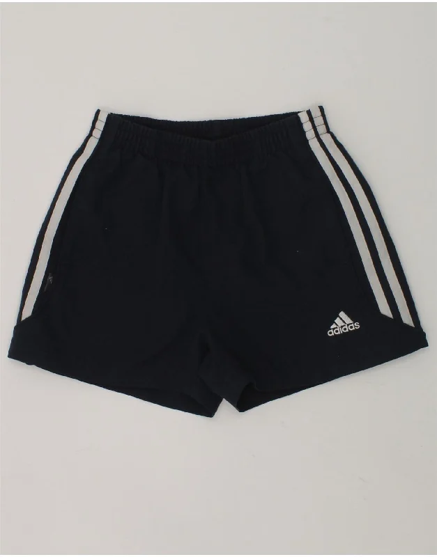 ADIDAS Boys Graphic Sport Shorts 5-6 Years Navy Blue Polyester