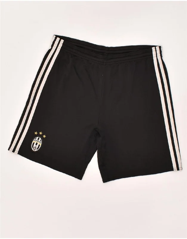 ADIDAS Boys Juventus Graphic Sport Shorts 13-14 Years Black Polyester