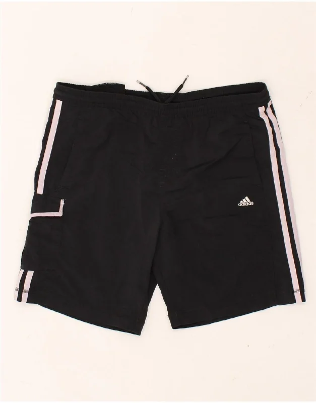 ADIDAS Boys Sport Shorts 11-12 Years Black Polyamide