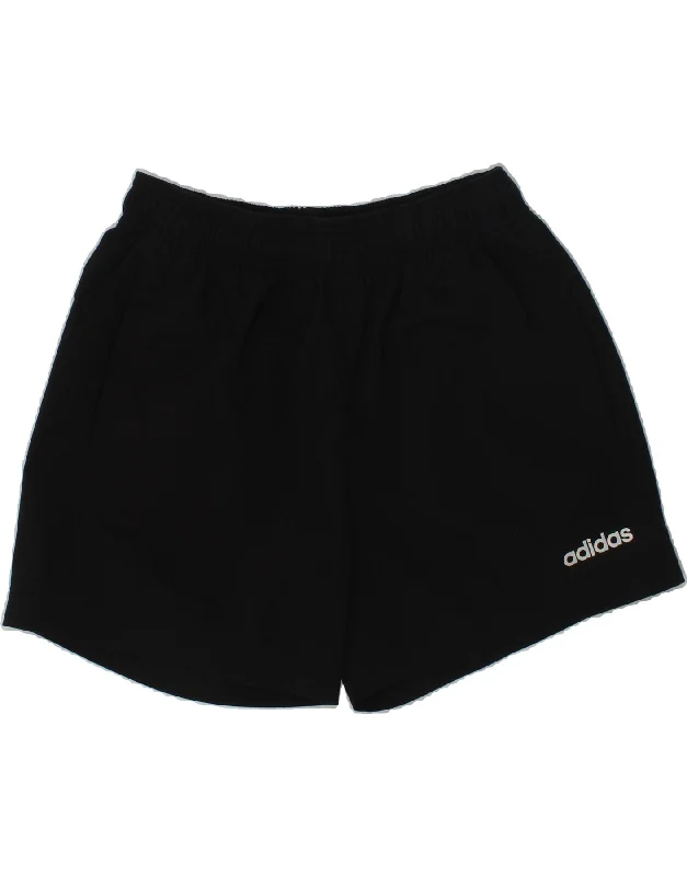 ADIDAS Boys Sport Shorts 11-12 Years Black Polyester