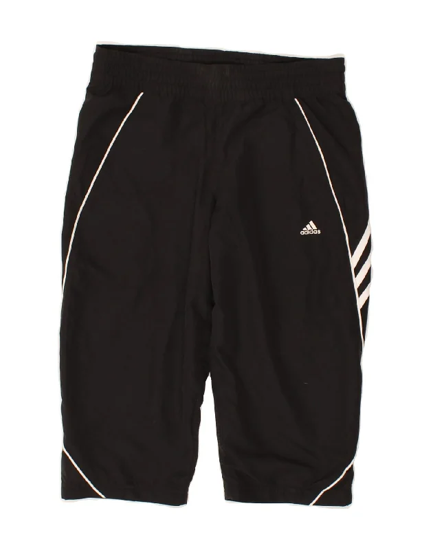 ADIDAS Boys Sport Shorts 11-12 Years Black Polyester