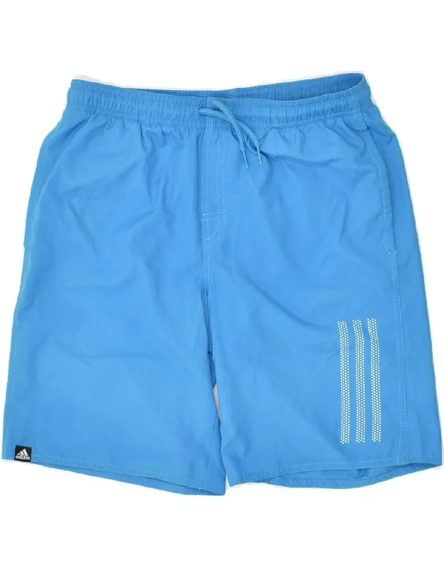 ADIDAS Boys Sport Shorts 15-16 Years Blue Polyester