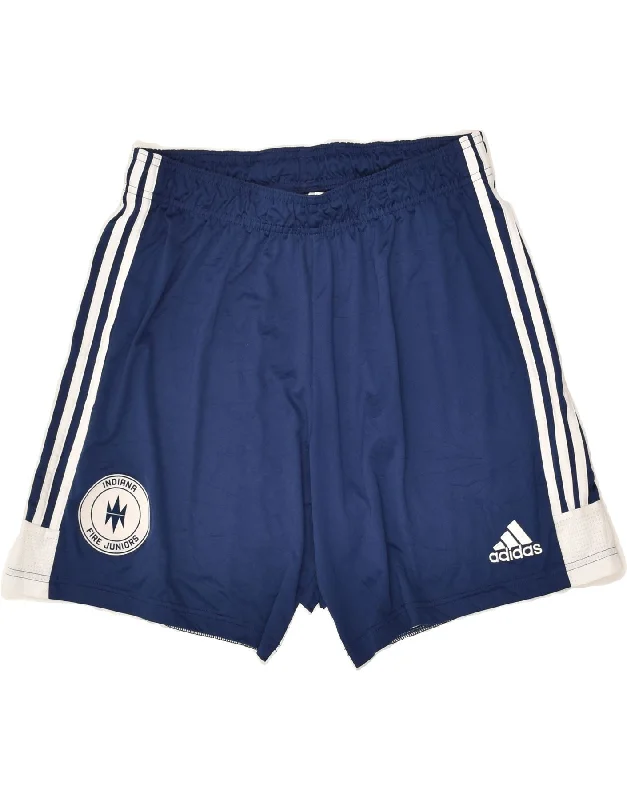 ADIDAS Boys Sport Shorts 15-16 Years Large Navy Blue Polyester