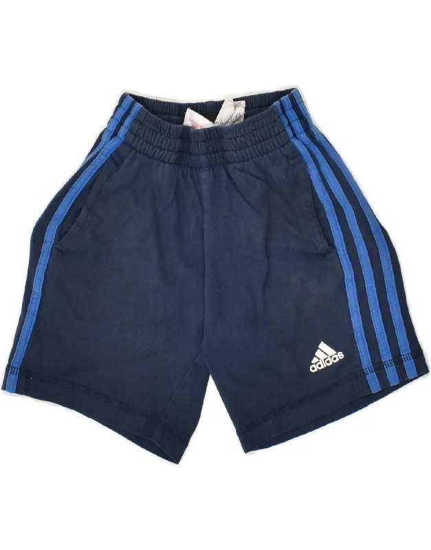 ADIDAS Boys Sport Shorts 4-5 Years Navy Blue Cotton