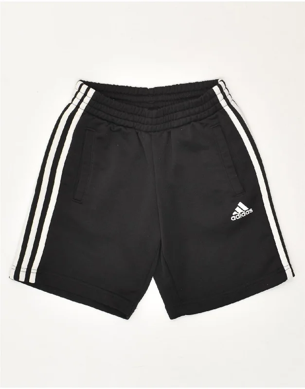 ADIDAS Boys Sport Shorts 9-10 Years Black Polyester