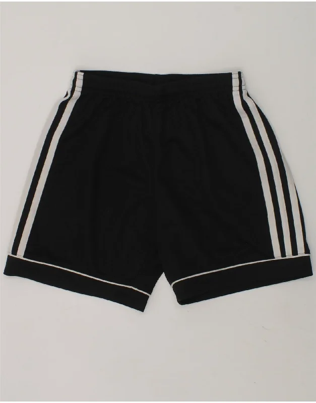 ADIDAS Boys Sport Shorts 9-10 Years Black Polyester