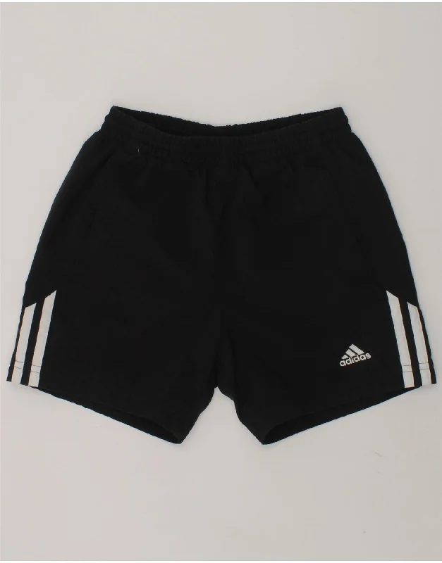 ADIDAS Boys Sport Shorts 9-10 Years Black Polyester