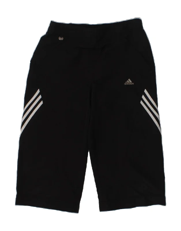 ADIDAS Boys Sport Shorts 9-10 Years Black Polyester