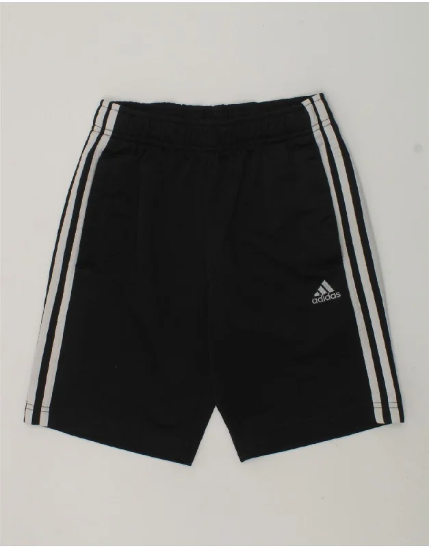 ADIDAS Boys Sport Shorts 9-10 Years Black Polyester