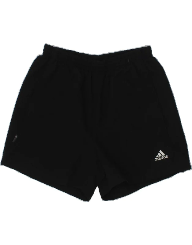 ADIDAS Boys Sport Shorts 9-10 Years Black Polyester