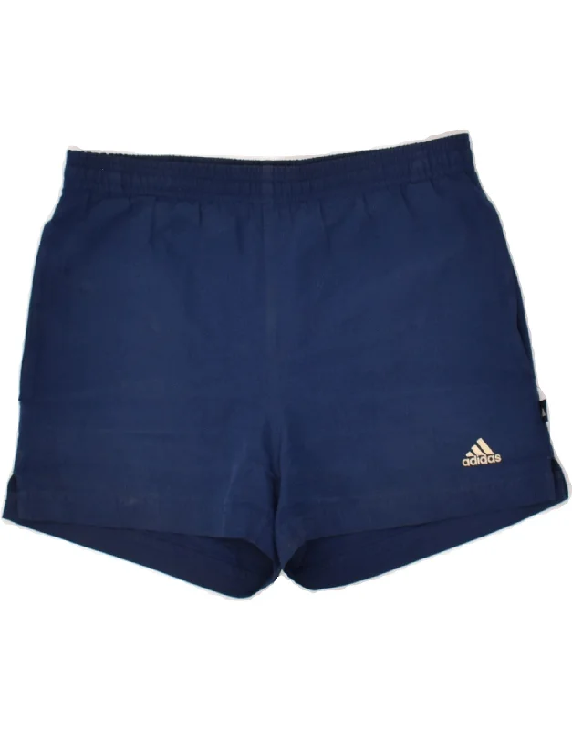 ADIDAS Boys Sport Shorts 9-10 Years Navy Blue Cotton