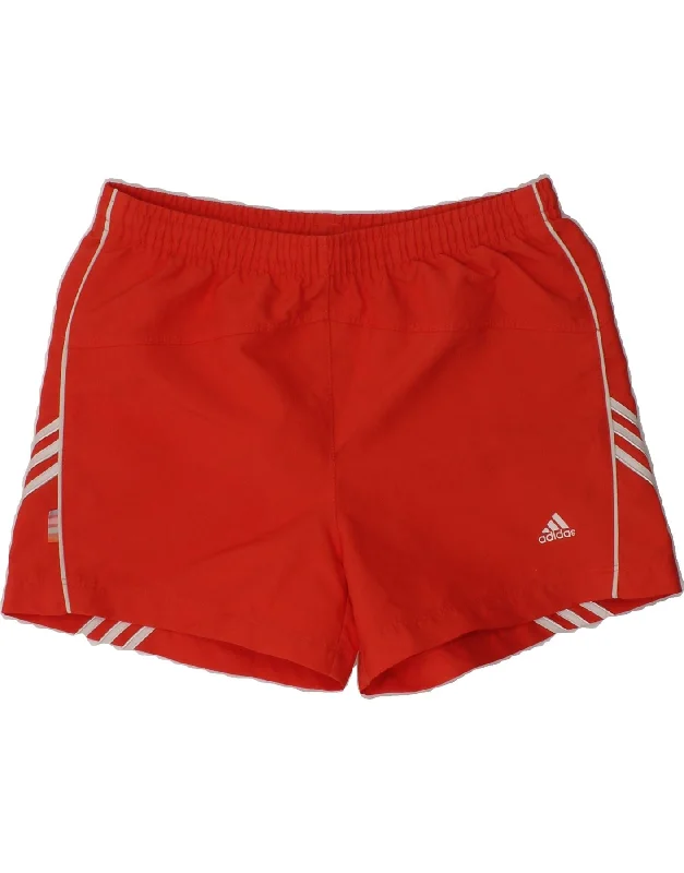 ADIDAS Boys Sport Shorts 9-10 Years Red Polyester