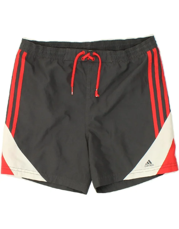 ADIDAS Boys Swimming Shorts 11-12 Years Grey Colourblock Polyester