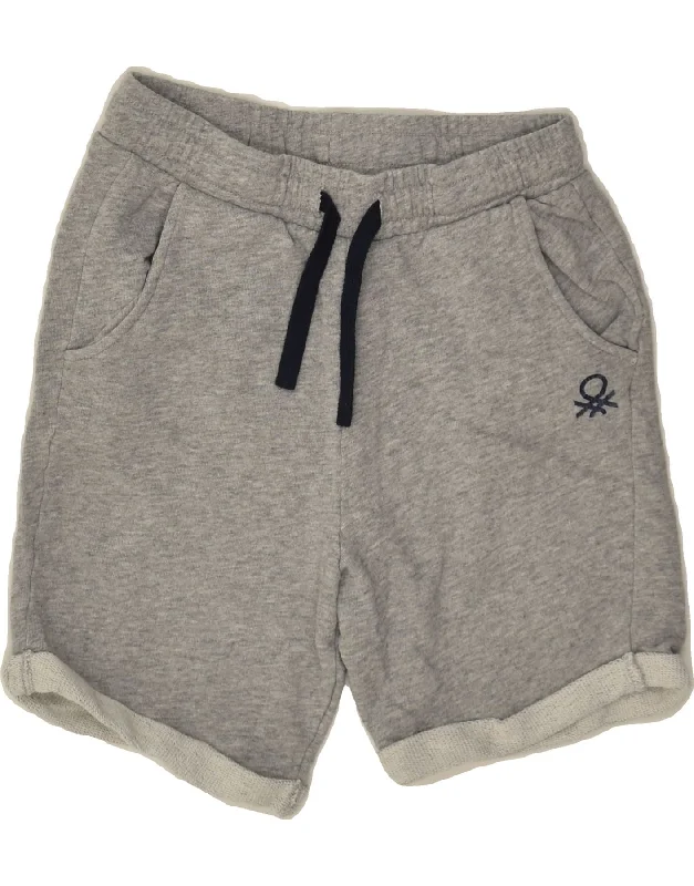 BENETTON Boys Sport Shorts 7-8 Years Grey