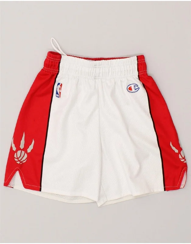 CHAMPION Boys NBA Graphic Sport Shorts 11-12 Years Large White Colourblock