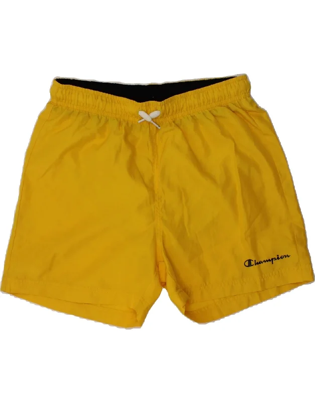 CHAMPION Boys Sport Shorts 11-12 Years Large Yellow