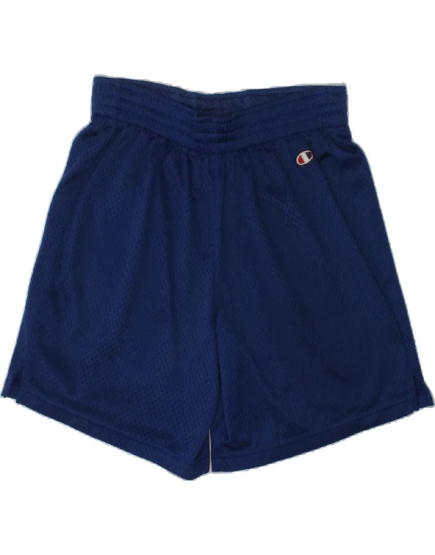 CHAMPION Boys Sport Shorts 11-12 Years Navy Blue Polyester