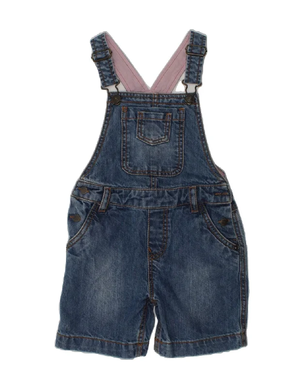 FAT FACE Girls Dungarees Denim Shorts 4-5 Years W22 Blue Cotton