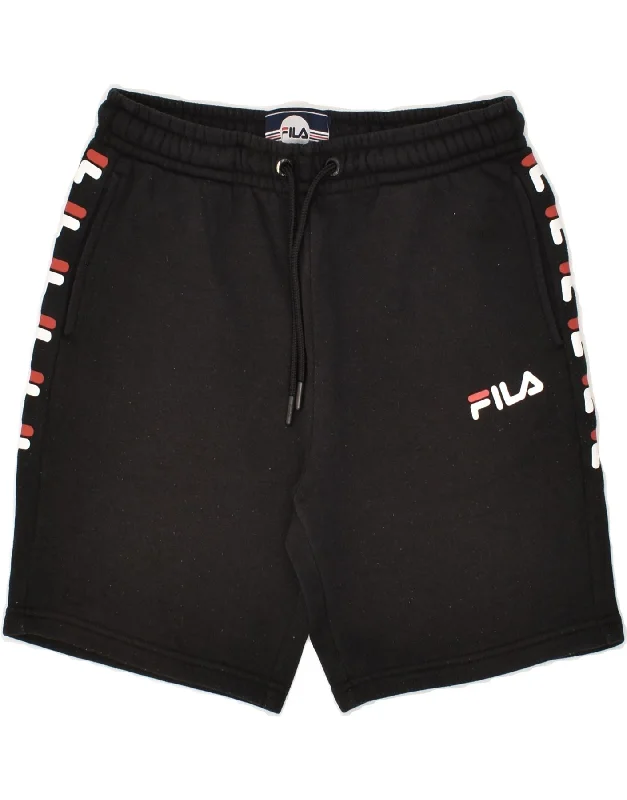 FILA Boys Graphic Sport Shorts 13-14 Years Black Polyester