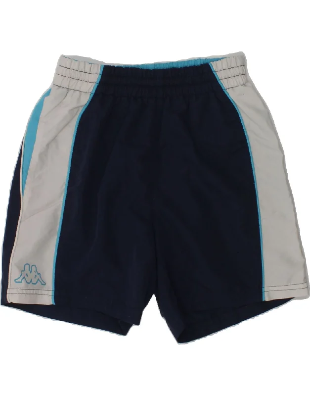 KAPPA Boys Sport Shorts 9-10 Years Navy Blue Colourblock