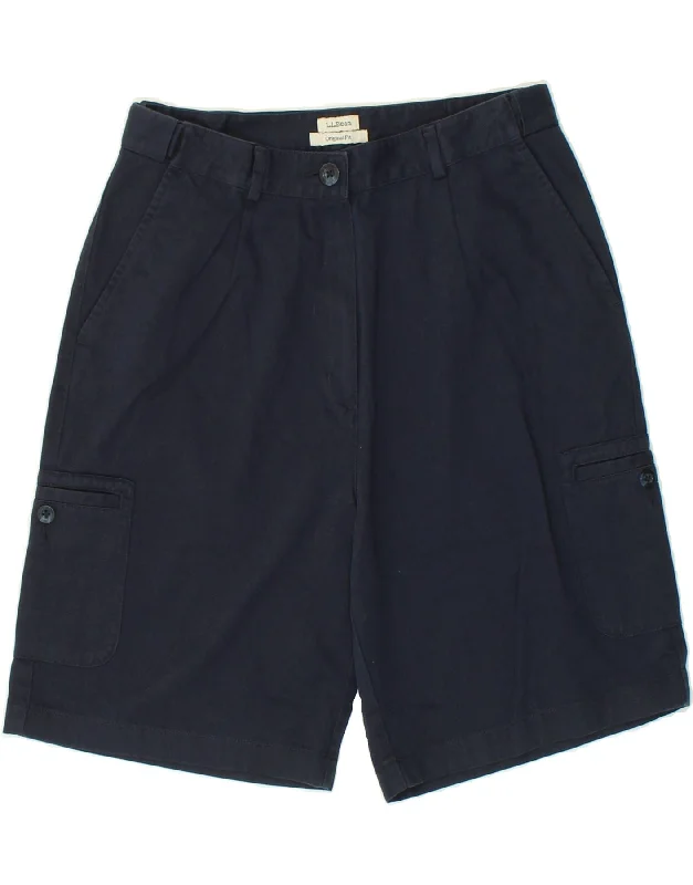 L.L.BEAN Girls Original Fit Cargo Shorts 9-10 Years W28 Navy Blue Cotton