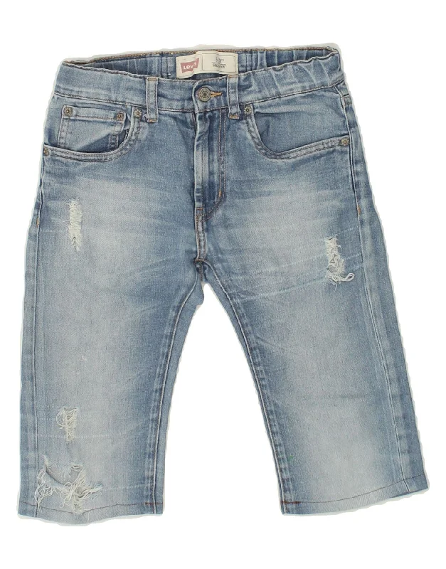 LEVI'S Boys 510 Skinny Denim Shorts 11-12 Years W26  Blue Cotton