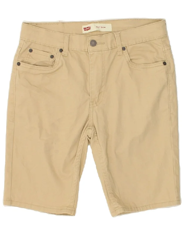 LEVI'S Boys 511 Slim Casual Shorts 15-16 Years W28 Beige Cotton