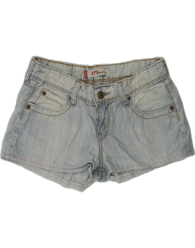 LEVI'S Girls 572 Denim Shorts 15-16 Years W28 Blue