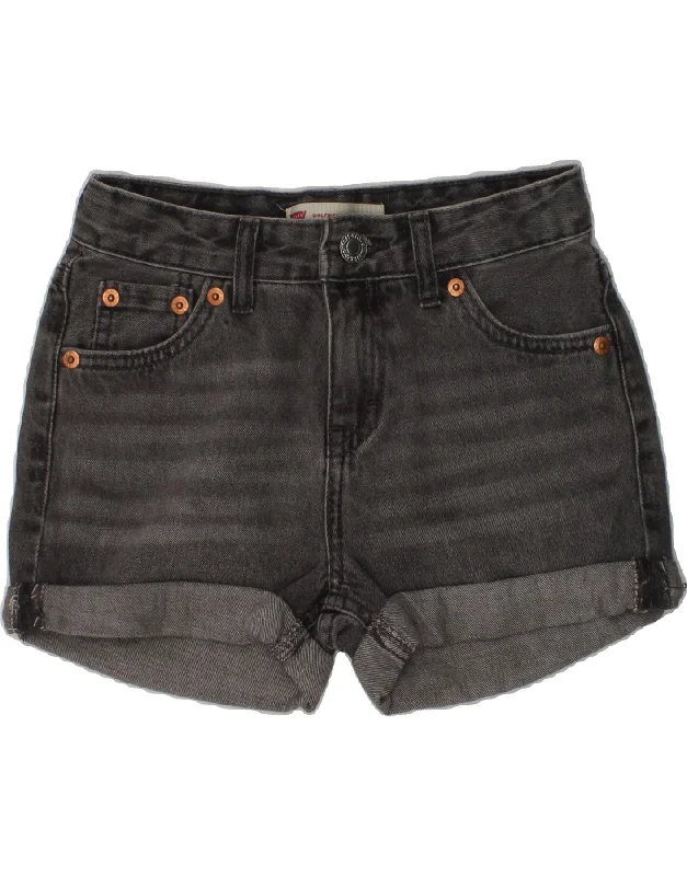 LEVI'S Girls Girlfriend Denim Shorts 6-7 Years W22 Grey