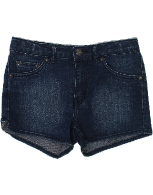 LEVI'S Girls Shorty Denim Shorts 13-14 Years W28 Navy Blue Cotton