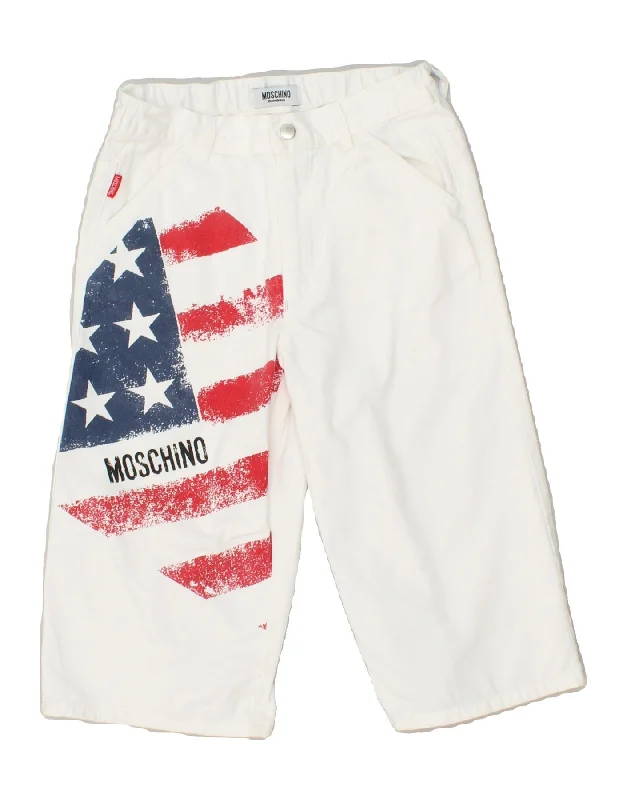 MOSCHINO Boys USA Graphic Bermuda Shorts 6-7 Years W24  White Colourblock