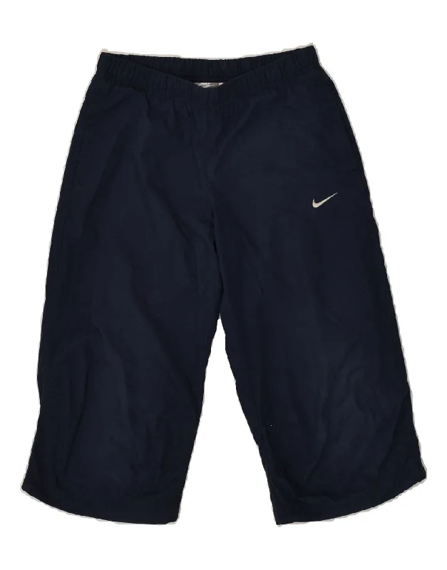 NIKE Boys Bermuda Sport Shorts 10-11 Years Medium Navy Blue Polyester