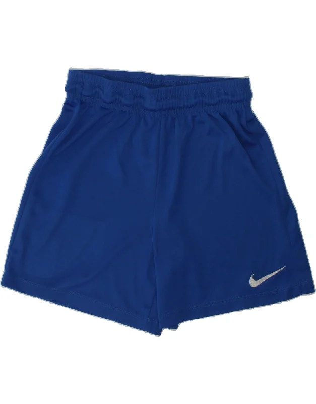 NIKE Boys Dri Fit Sport Shorts 10-11 Years Medium Blue Polyester