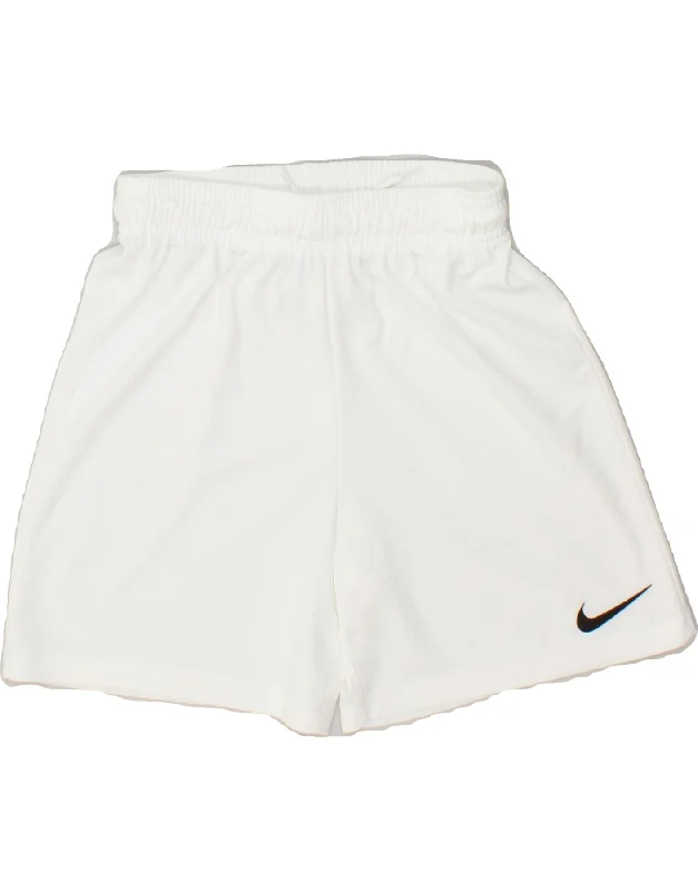 NIKE Boys Dri Fit Sport Shorts 10-11 Years Medium  White Polyester