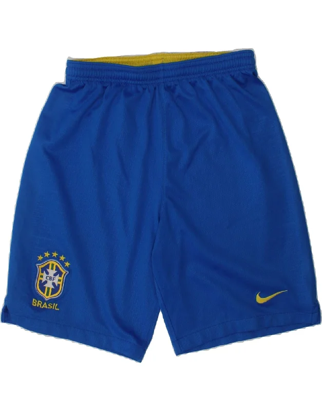 NIKE Boys Dri Fit Sport Shorts 12-13 Years Large Blue Polyester