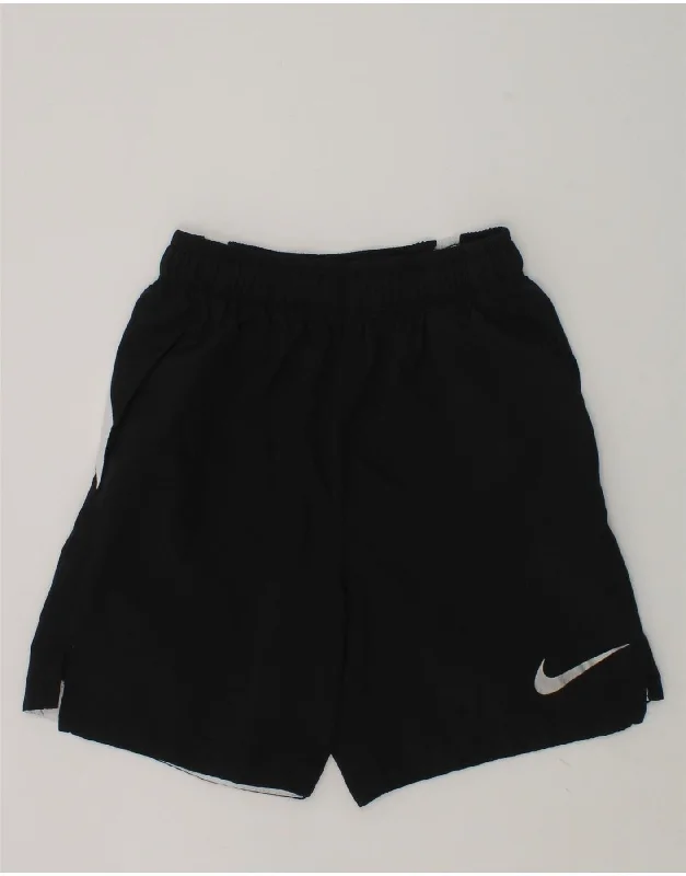 NIKE Boys Dri Fit Standard Fit Sport Shorts 10-11 Years Medium Black