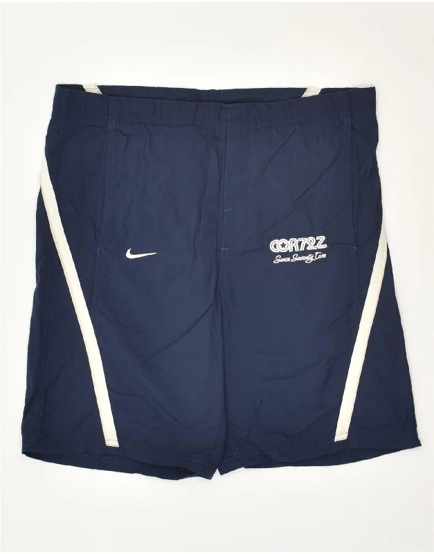 NIKE Boys Graphic Sport Shorts 10-11 Years Medium Navy Blue Nylon