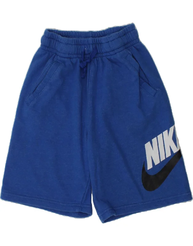 NIKE Boys Graphic Sport Shorts 12-13 Years Large Blue Cotton