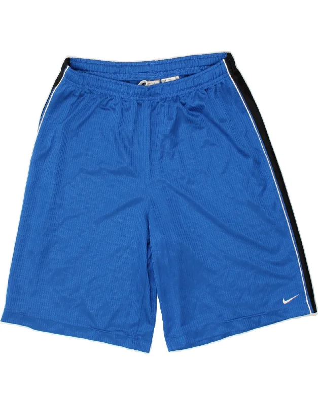 NIKE Boys Tall Sport Shorts 15-16 Years XL  Blue Colourblock Polyester