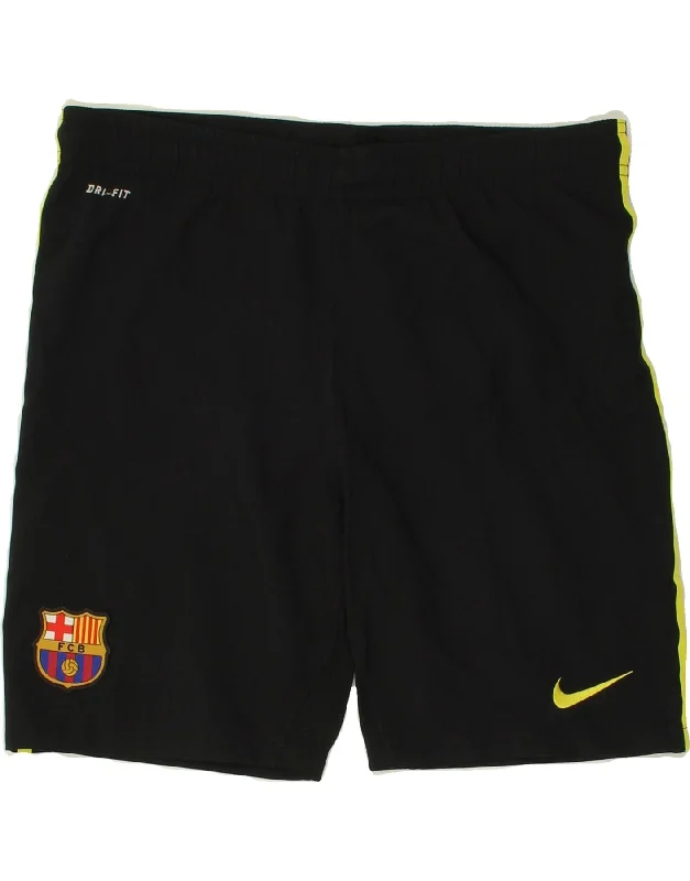 NIKE Girls FCB Graphic Sport Shorts 12-13 Years Large Black