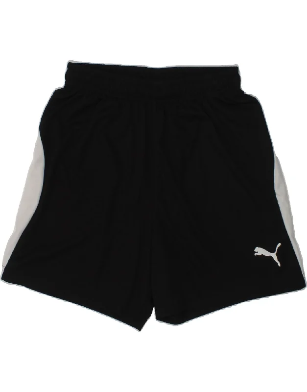 PUMA Boys Graphic Sport Shorts 11-12 Years Black Colourblock