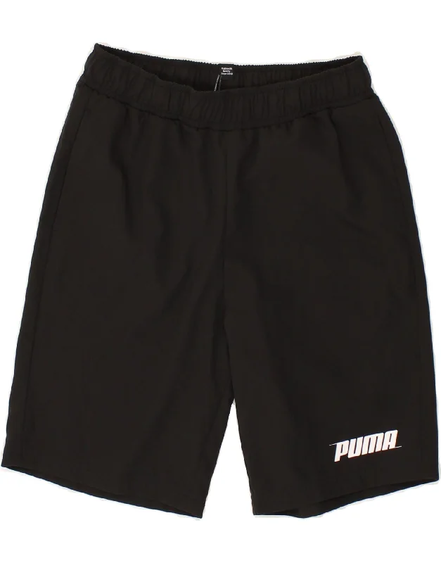 PUMA Boys Graphic Sport Shorts 11-12 Years Black Polyester